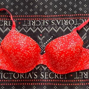 Victoria's Secret Red Sparkle Padded Bra